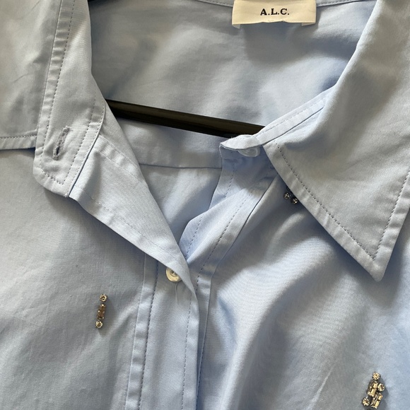 A.L.C. Monica crystal-embellished cotton-twill shirt - Picture 8 of 10